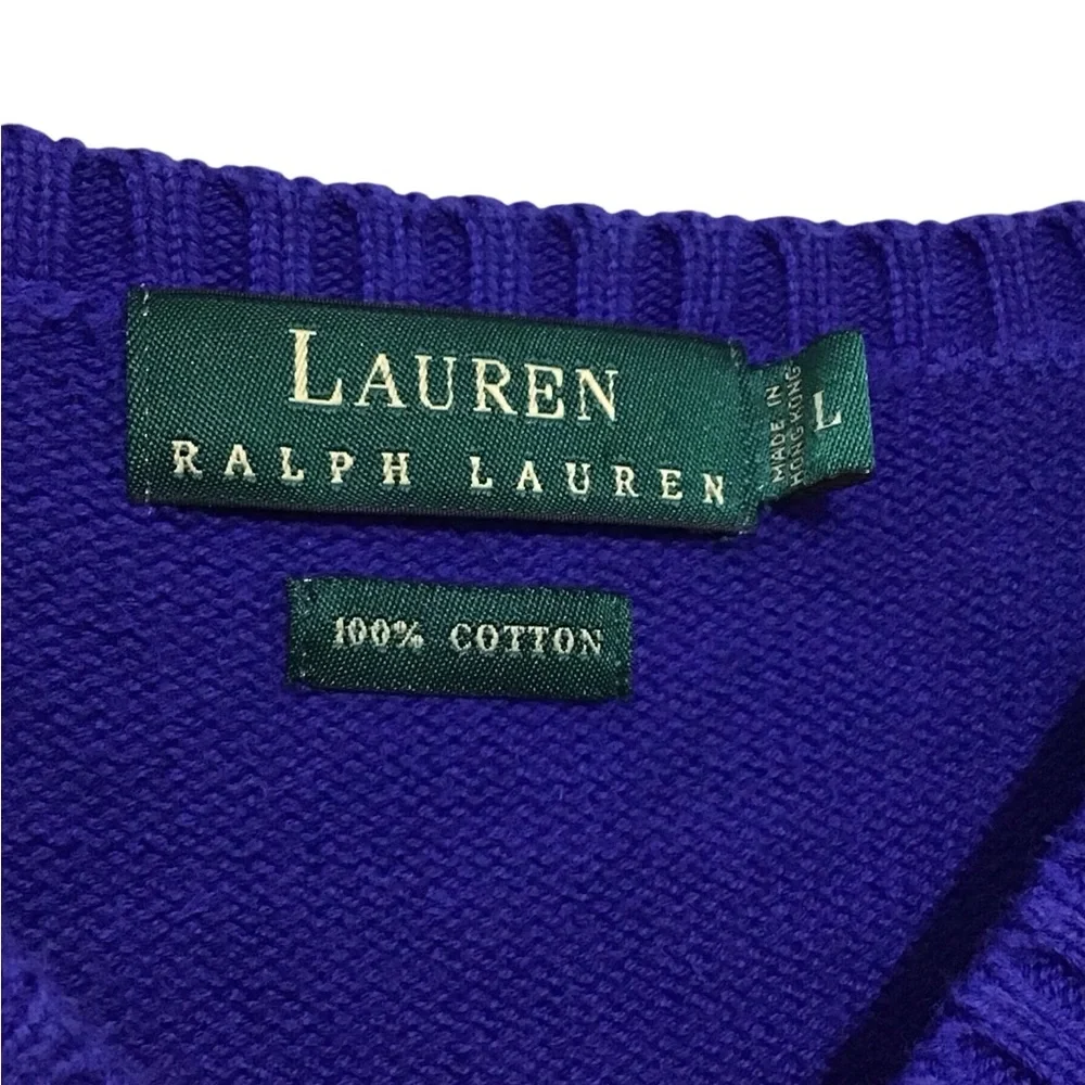 Lauren Ralph Lauren Men's V-Neck Blue Sweater Vest L
